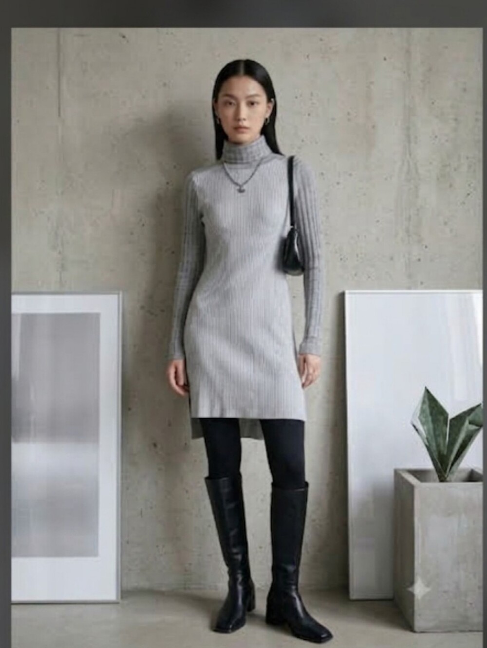 Anthropologie Postmark Turtleneck Long Tunic Pullover Sweater XS 90s Y2K #9